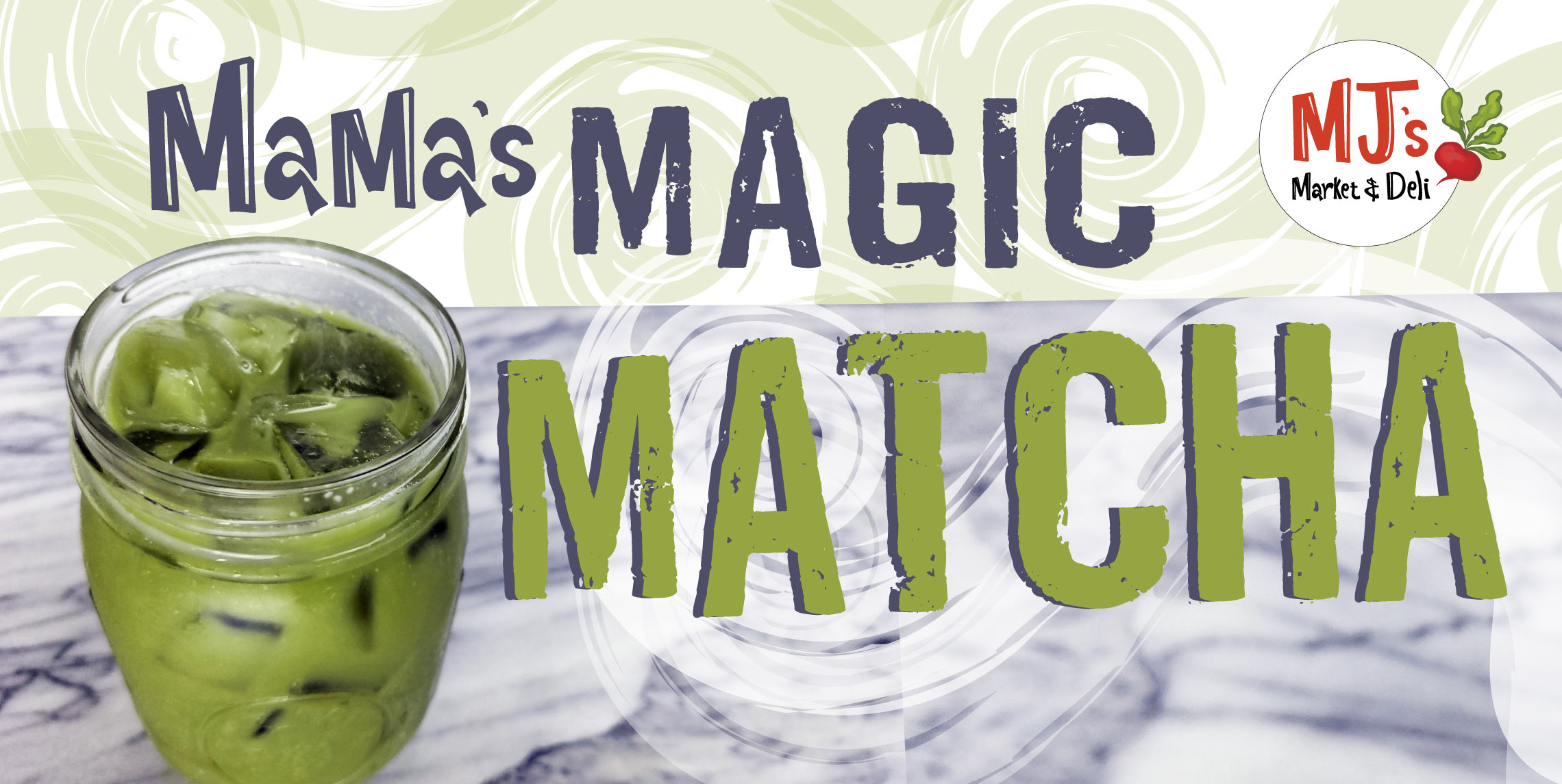 mama's magic matcha iced green tea latte