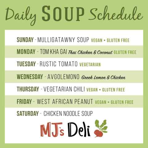 Daily Soup Schedule